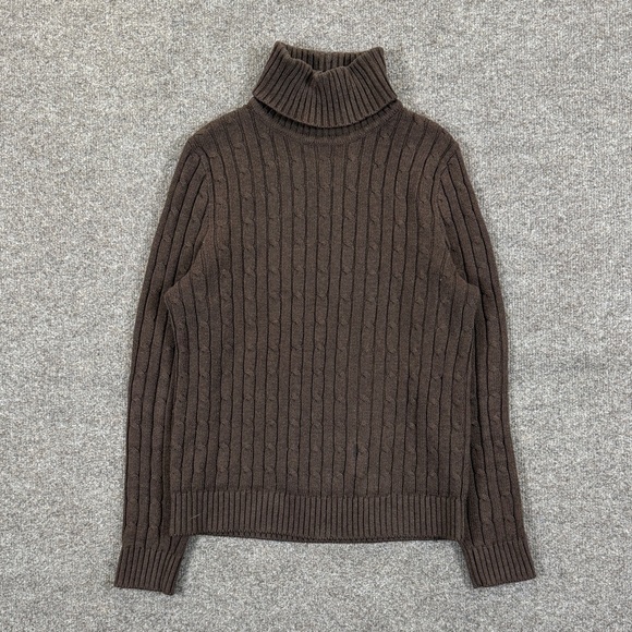 JEANNE PIERRE Sweaters - Vintage Jeanne Pierre Brown Cableknit Pullover Sweater Women’s S 100% Cotton 90s